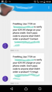 Facebook Messenger Scam Text